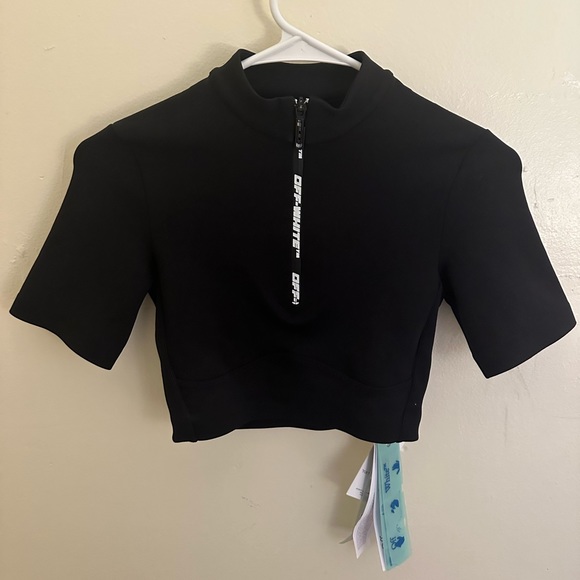 Off white Scuba Logo Zip top with sleeves size Small - Picture 2 of 10